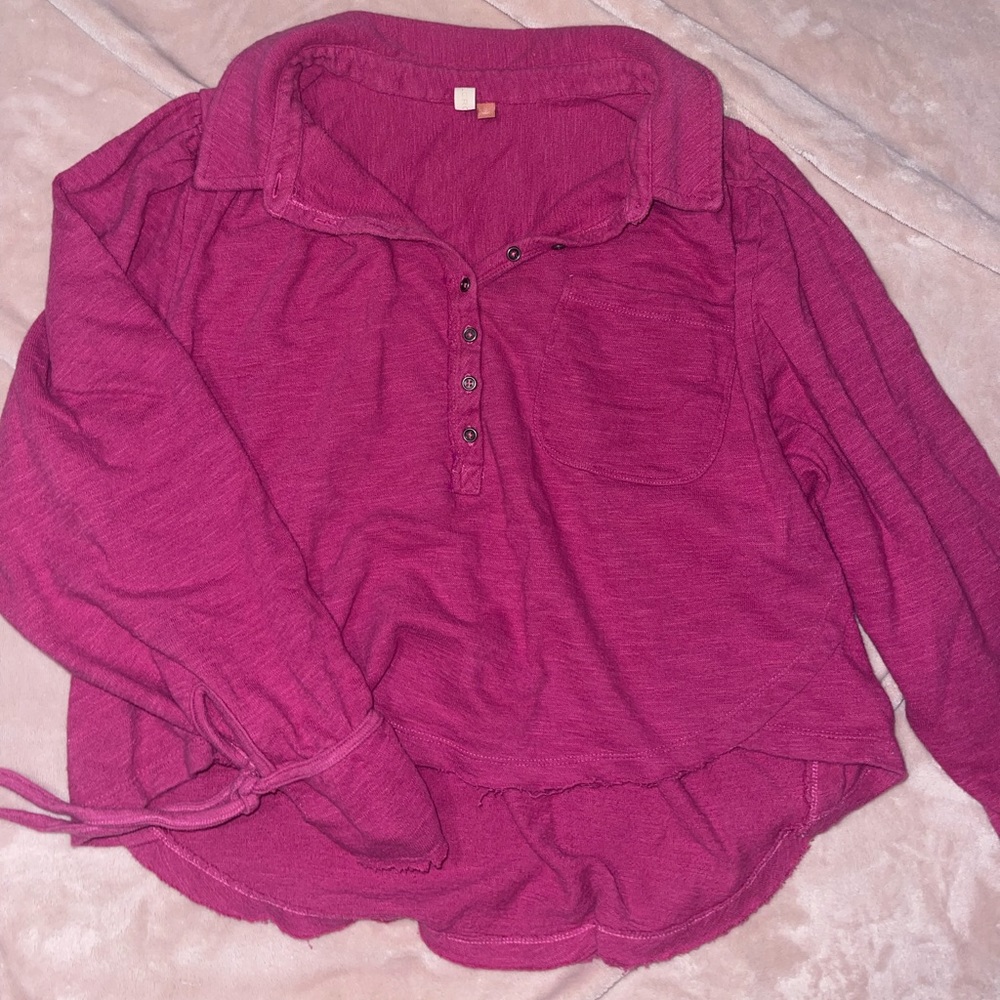 Pilcro pink long sleeve crop